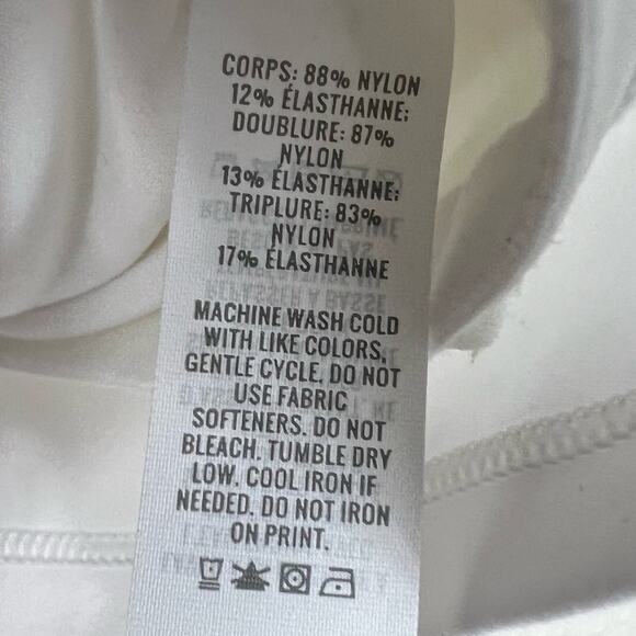 Aerie Crop Top Womens XL White Knot Twist Front Stretch Clean Girl Athleisure - Picture 4 of 4